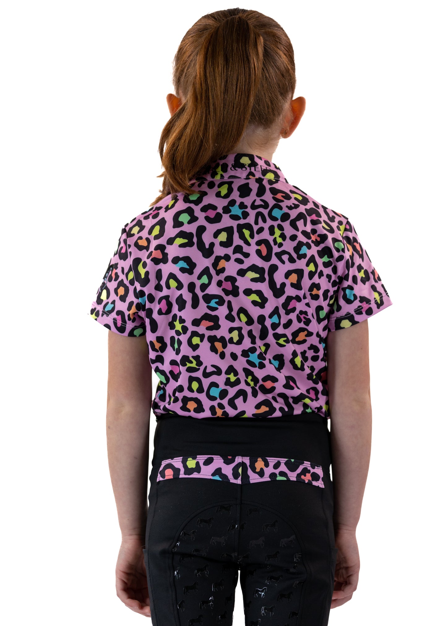 Short Sleeve Youth Pink Leopard Base Layer