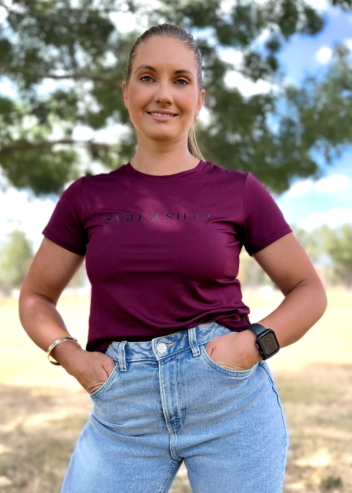 Eva Short Sleeve T-Shirt - Wine